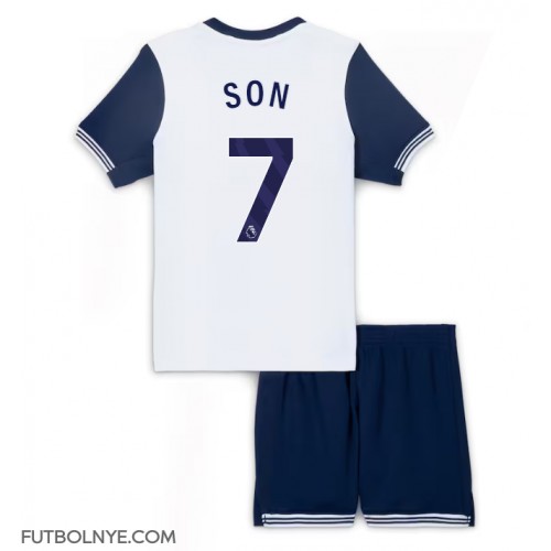 Camiseta Tottenham Hotspur Son Heung-min #7 Primera Equipación para niños 2024-25 manga corta (+ pantalones cortos)